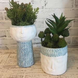 pottery and succulents